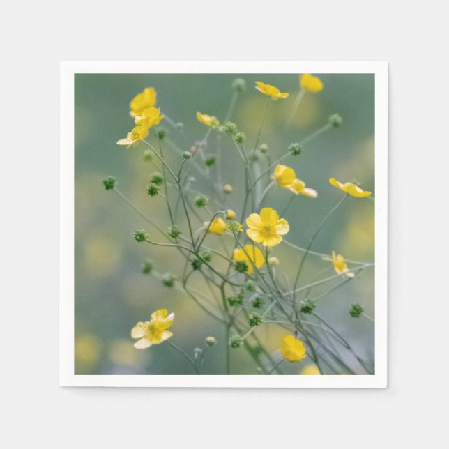 Gelbe Buttercups Serviette (Vorderseite)