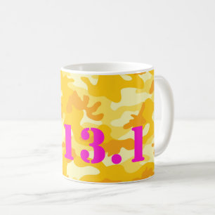 Gelbe Camouflage Hot Pink 13.1 Halbmarathon Lauf S Kaffeetasse