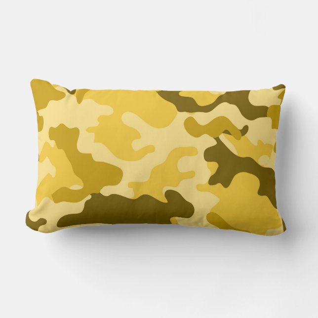 Gelbe Camouflage Lumbar Kissen (Vorderseite)