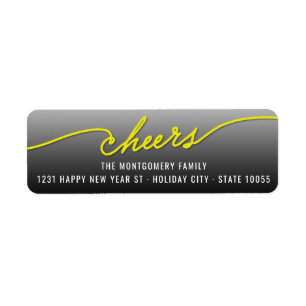 Gelbe Cheers Kalligrafieschrift Feiertagsadresse
