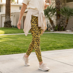 Gelbe Cheetah Print Spot Leopard Muster Leggings