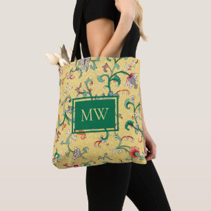 Gelbe chinesische Blumen-Tasche mit individuellem 