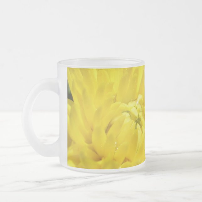 Gelbe Chrysantheme Mattglastasse (Links)