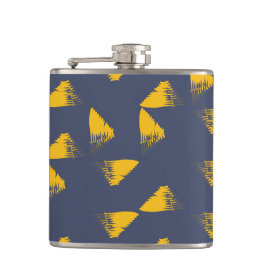 Gelbe, coole, einzigartige, trendige Dreiecke Flachmann