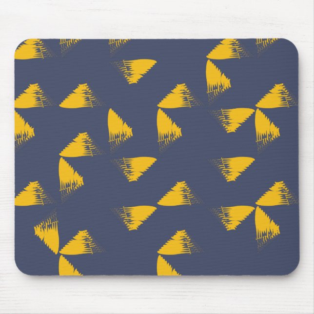 Gelbe, coole, einzigartige, trendige Dreiecke Mousepad (Vorne)