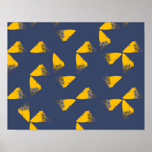 Gelbe, coole, einzigartige, trendige Dreiecke Poster