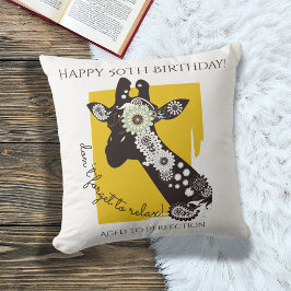 Gelbe Coole Giraffe Geburtstag Kissen