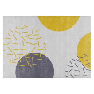 Gelbe, coole, moderne, trendige geometrische Kunst Schneidebrett