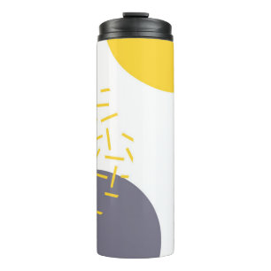 Gelbe, coole, moderne, trendige geometrische Kunst Thermosbecher