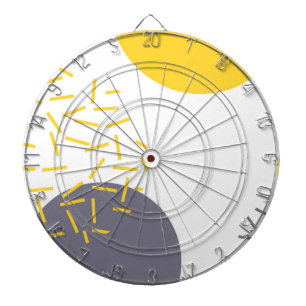 Gelbe, coole, moderne, trendy geometrische Kunst Dartscheibe