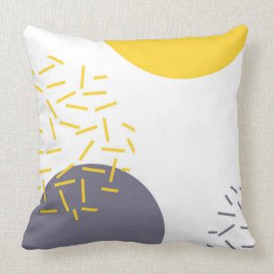 Gelbe, coole, moderne, trendy geometrische Kunst Kissen