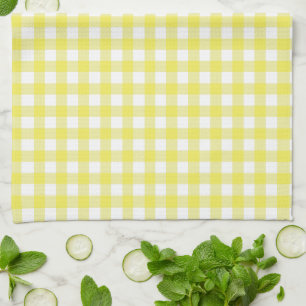Gelbe Cottagecore-Gingham-Karo-Kariert Geschirrtuch