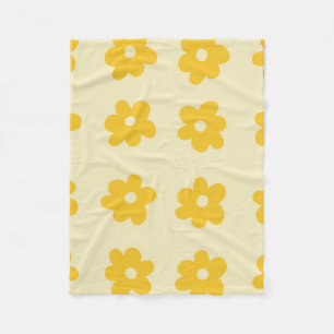 Gelbe Creme-Tropische-Blumen-Botanik-Sommer Fleecedecke