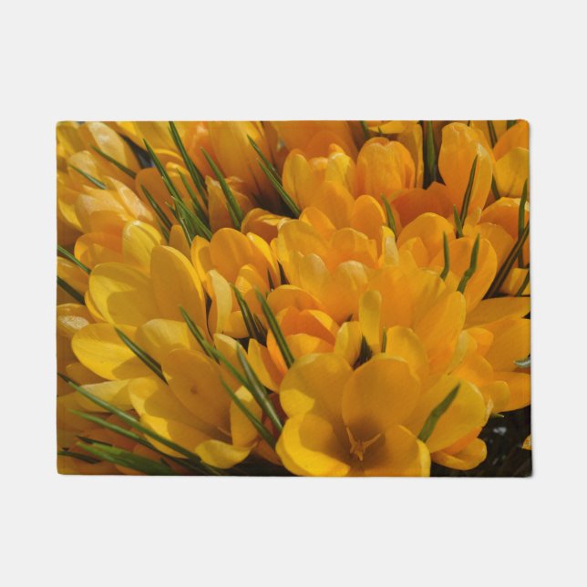 Gelbe Crocus flavus - Goldene gelbe Blumen Fußmatte (Vorderseite)