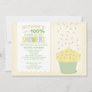 Gelbe Cupcake-Baby-Sprinkle-Einladung Einladung
