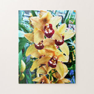 Gelbe Cymbidium-Orchideen Puzzle