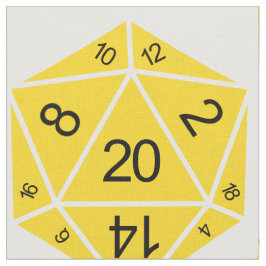 Gelbe D20-Würfel Stoff