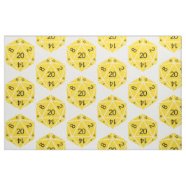 Gelbe D20-Würfel Stoff