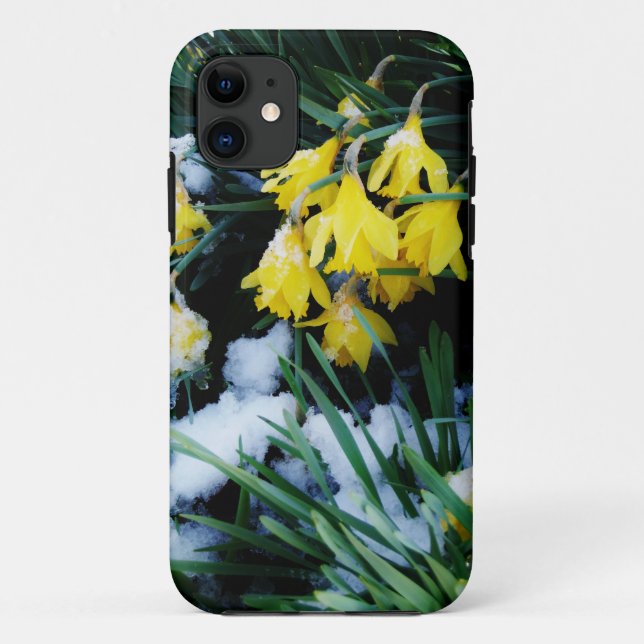 Gelbe Daffodien Blume im Schnee Case-Mate iPhone Hülle (Rückseite)