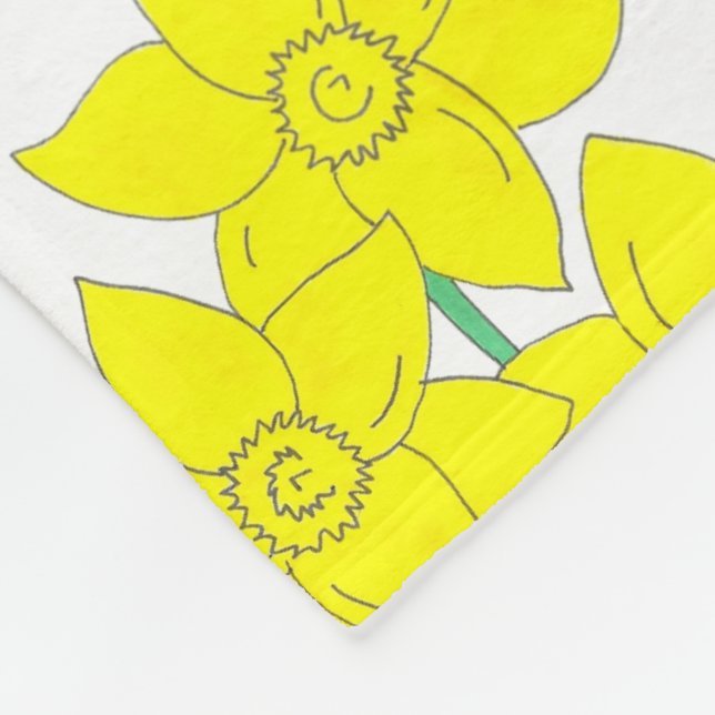 Gelbe Daffodien Frühlingsblumen Blumenstrauß Fleecedecke (Ecke)