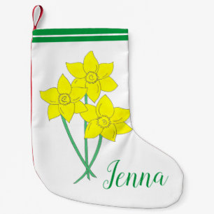Gelbe Daffodien Frühlingsblumen Blumenstrauß Kleiner Weihnachtsstrumpf
