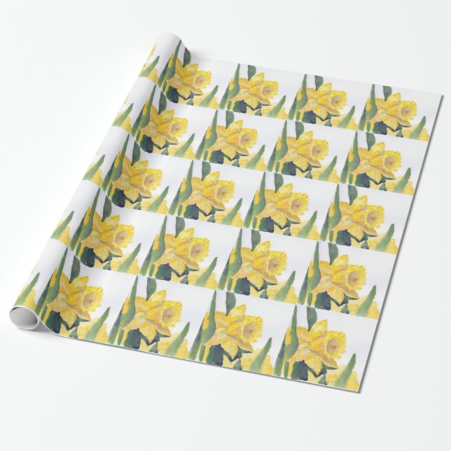 Gelbe Daffodien Geschenkpapier (Ungerollt)