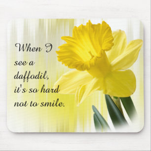 Gelbe Daffodil Zitat Frühlingsfloralfotografie Mousepad