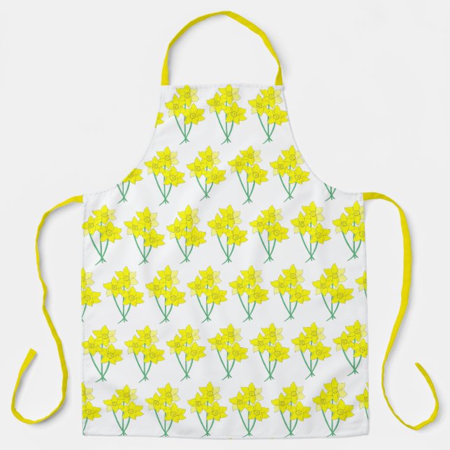 Gelbe Daffodin Frühlingsbrunch Blume Blumenstrauß Schürze (Vorderseite)