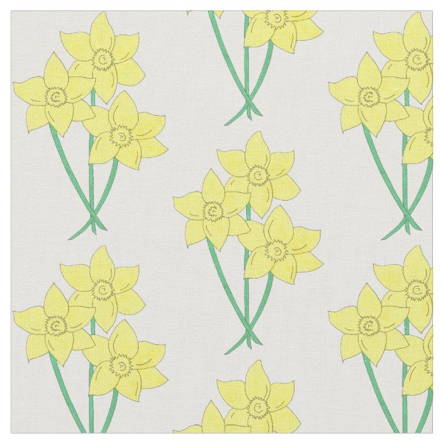 Gelbe Daffodin Frühlingsbrunch Blume Blumenstrauß Stoff (Nahaufnahme)