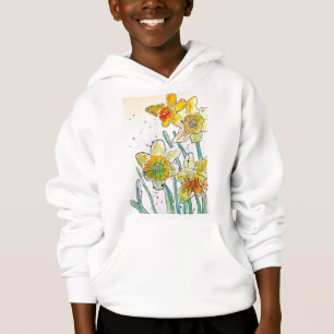 Gelbe Daffodische Aquarellkunst Giro del Malcanton Hoodie