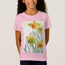 Gelbe Daffodische Aquarellkunst Giro del Malcanton T-Shirt