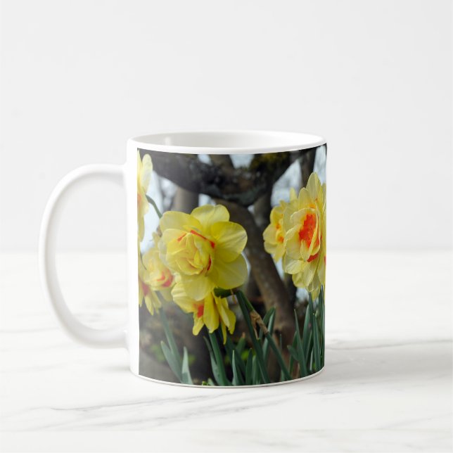 Gelbe Daffodische Blume Kaffeetasse (Links)