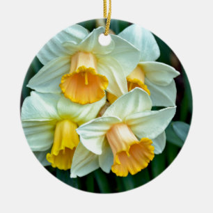 Gelbe Daffodische Blume Keramikornament