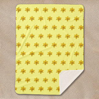 Gelbe Daffodische Blume Nahtloses Muster Sherpadecke