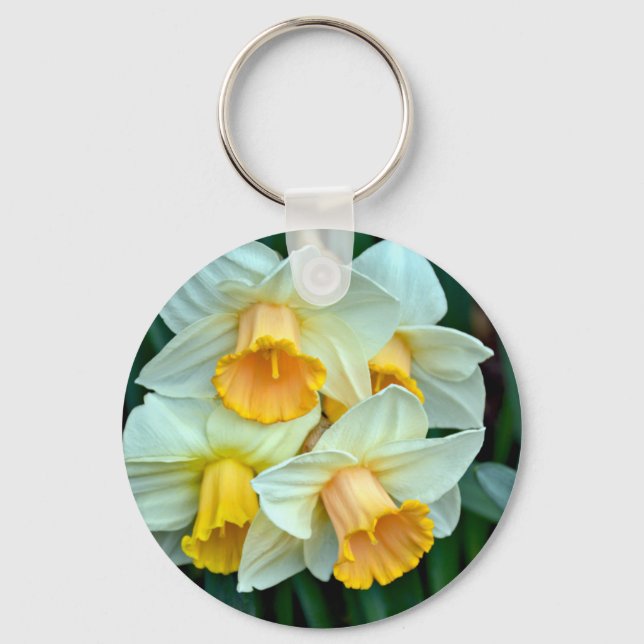 Gelbe Daffodische Blume Schlüsselanhänger (Vorderseite)