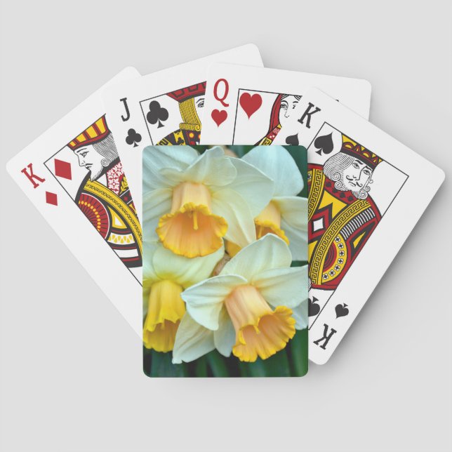 Gelbe Daffodische Blume Spielkarten (Rückseite)