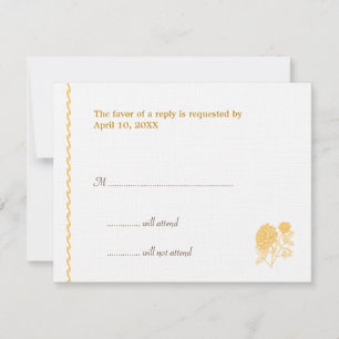 Gelbe Dahlia Hochzeitskapsel UAWG-Antwortkarte RSVP Karte