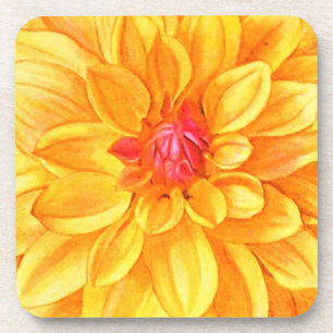 Gelbe Dahlie Aquarell Untersetzer