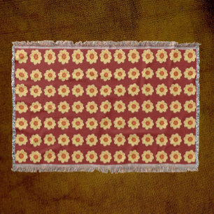 Gelbe Dahlie Blumendesign auf Ziegelrot Decke