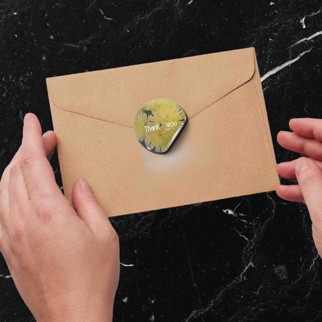 Gelbe Dahlien - Vielen Dank Runder Aufkleber (Von Creator hochgeladen)