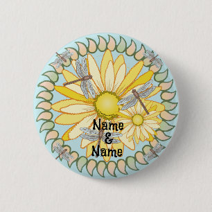 Gelbe Daisy-Anstecknadel Button