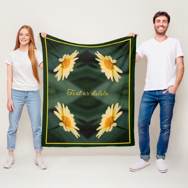 Gelbe Daisy-Blume Abstrakt Personalisiert Fleecedecke (Beispiel)