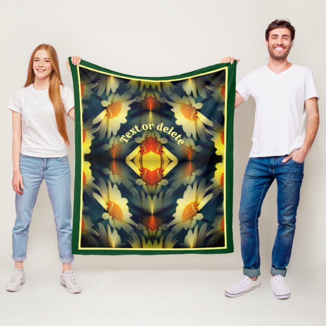 Gelbe Daisy-Blume Abstrakt Personalisiert Fleecedecke (Beispiel)