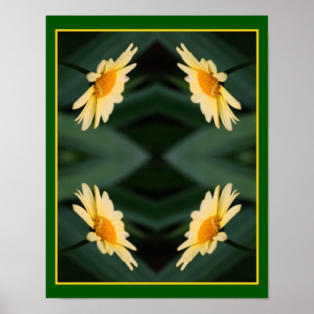 Gelbe Daisy-Blume Nah Abstrakt Poster (Vorne)