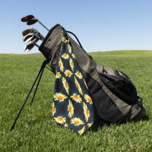 Gelbe Daisy-Blume Nah Up-Muster Golfhandtuch