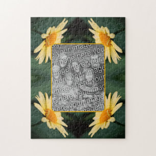 Gelbe Daisy-Blume-Rahmen hinzufügen Ihr Foto Puzzle