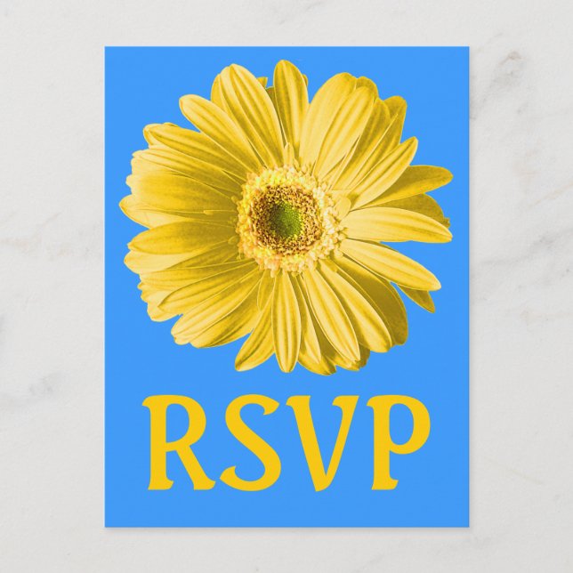Gelbe Daisy-Blume UAWG oder kundenspezifisch Einladungspostkarte (Vorderseite)