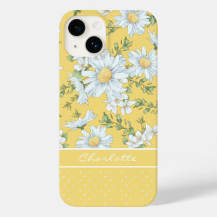 Gelbe Daisy Blumen Personalisierte Schrift Name Case-Mate iPhone 14 Hülle