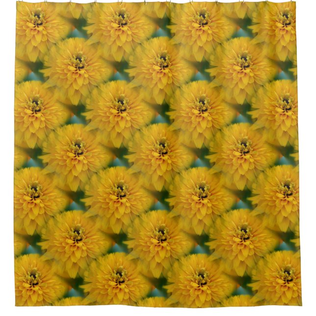 Gelbe Daisy-Blumenmuster  Duschvorhang (Vorderseite)