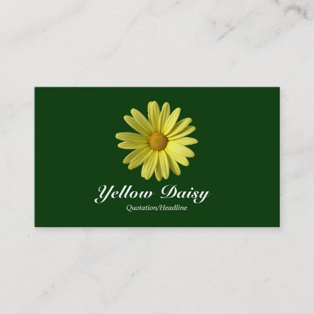 Gelbe Daisy - Dunkelgrün Visitenkarte (Vorderseite)